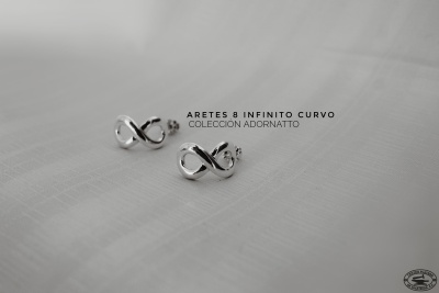 Aretes 8 Infinito Curvo, Adornatto, Centro Platero de Zacatecas A.C.