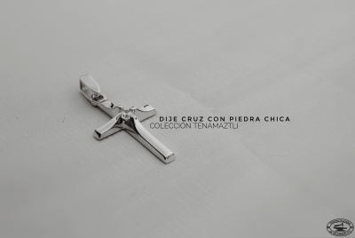 Dije Cruz con Piedra / chico, Tenamaztli, Centro Platero de Zacatecas A.C.