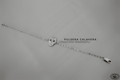 Pulsera Calavera con Cadena / Chica, Tenamaztli, Centro Platero de Zacatecas A.C.